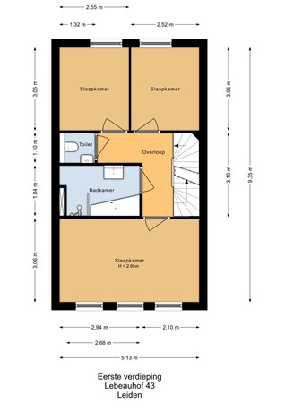 Floorplan - Lebeauhof 43, 2316 LB Leiden